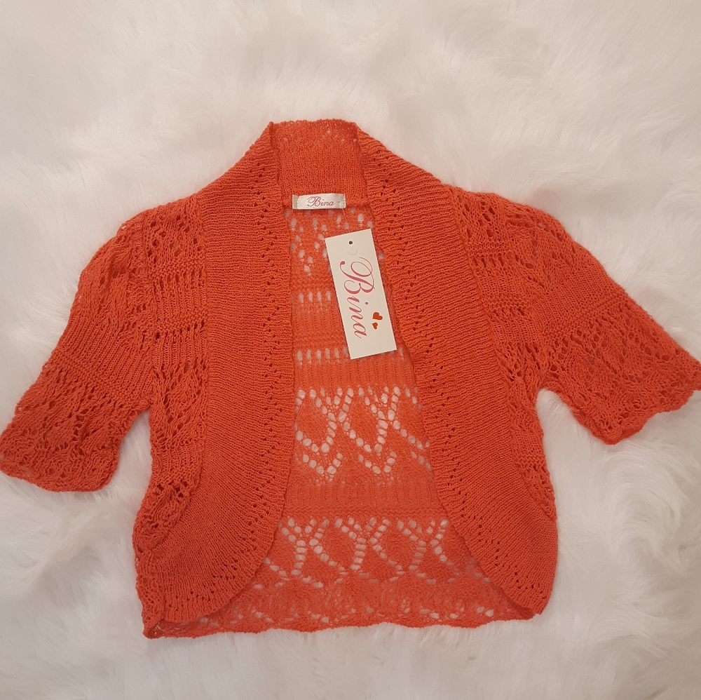 Bina | Coral Girls Shrug Sweater